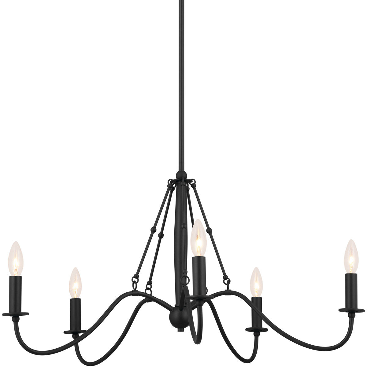 Homestead Freesia 5 Light 31 inch Textured Black Chandelier Ceiling Light, Freesia