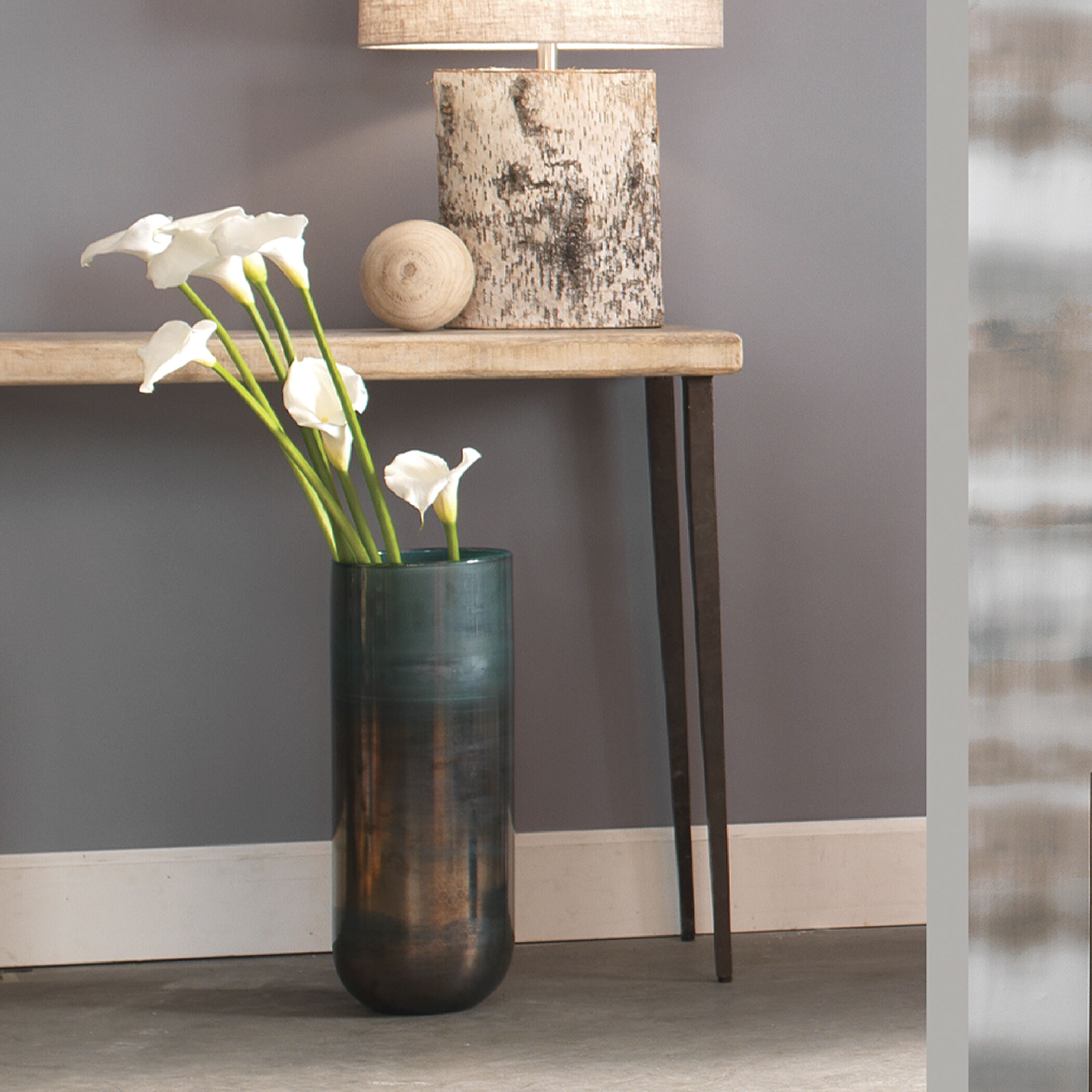 Vapor 20 X 8.5 inch Vase in Metallic Aqua