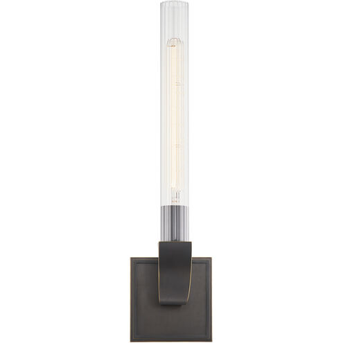 Flute 1 Light 17.7 inch Urban Bronze Vanity Light Wall Light