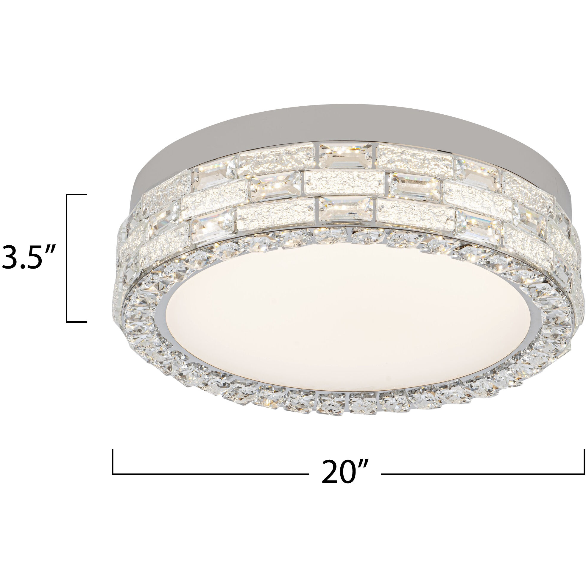Elegance LED 19.69 inch Polished Nickel Flush Mount Ceiling Light