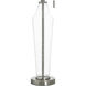 Cameron 31.5 inch 100 watt Clear Seeded and Brushed Steel and White Table Lamp Portable Light