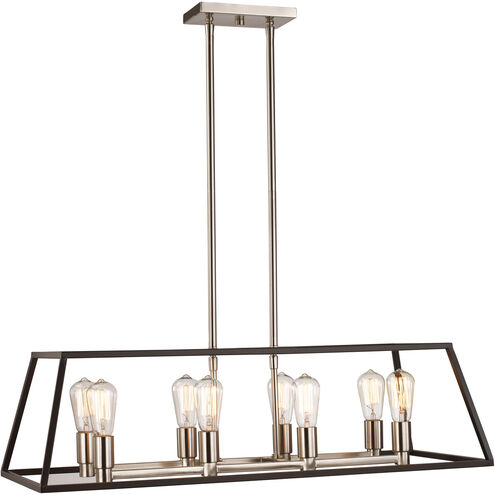 Adams 8 Light 35 inch Black and Brushed Nickel Pendant Ceiling Light