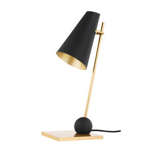 Piton 22 inch 60.00 watt Aged Brass/Soft Black Table Lamp Portable Light