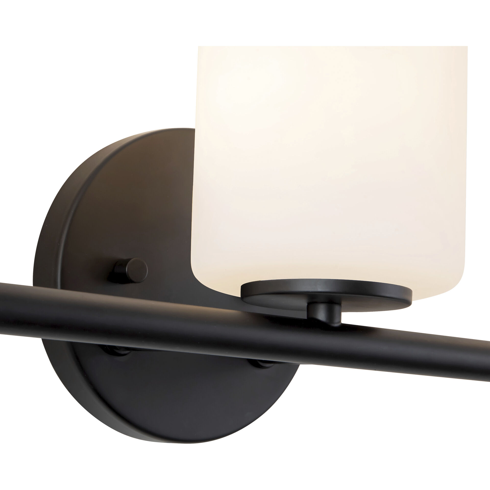 Ezra 3 Light 22.13 inch Black Bath Vanity Light Wall Light in Opal Glass Shade, Matte Opal Glass