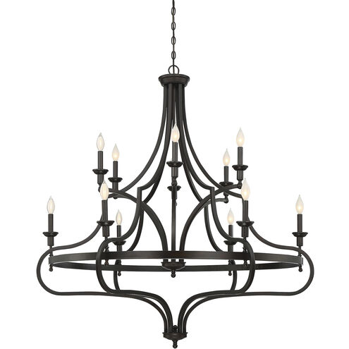 Shields 12 Light 48 inch English Bronze Chandelier Ceiling Light