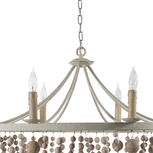 Madeleine 8 Light 36.5 inch Plaster / Beige Washed Wood Chandelier Ceiling Light