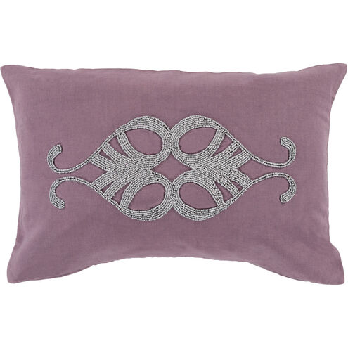 Cairo 20 inch Metallic - Silver, Eggplant Pillow Kit