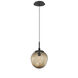 Aster LED LED 10 inch Matte Black Pendant Ceiling Light in 2700K LED, Geo Inner - Bronze Outer