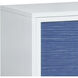 Asanso White with Blue and Silver Credenza, 4 Door