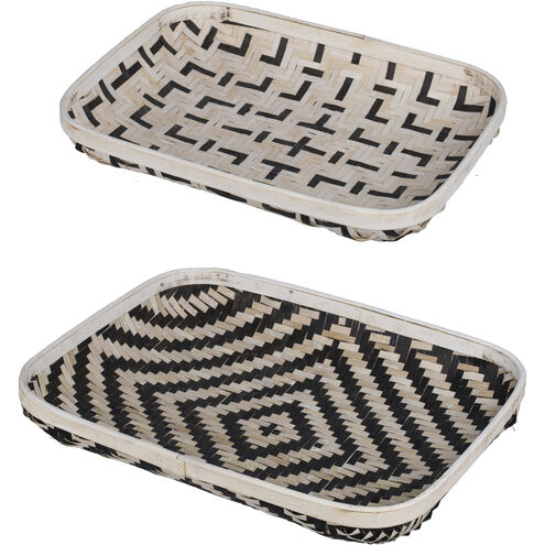 Organic Black/White Wash Tray, Set of 2