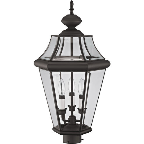 Georgetown 3 Light 23 inch Bronze Outdoor Post Top Lantern