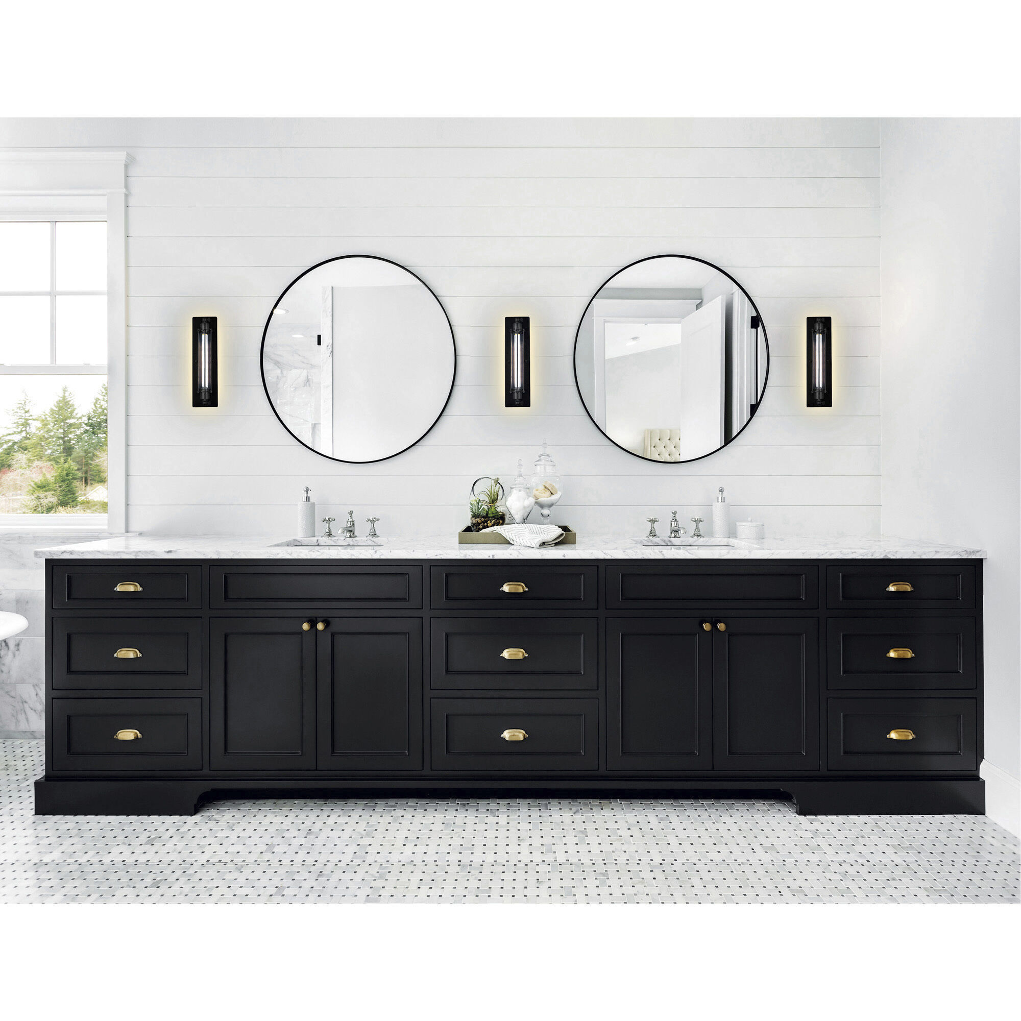 Kiera 1 Light 4 inch Black Wall Light