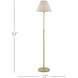 Dain 53 inch 60 watt Antique Brass Floor Lamp Portable Light