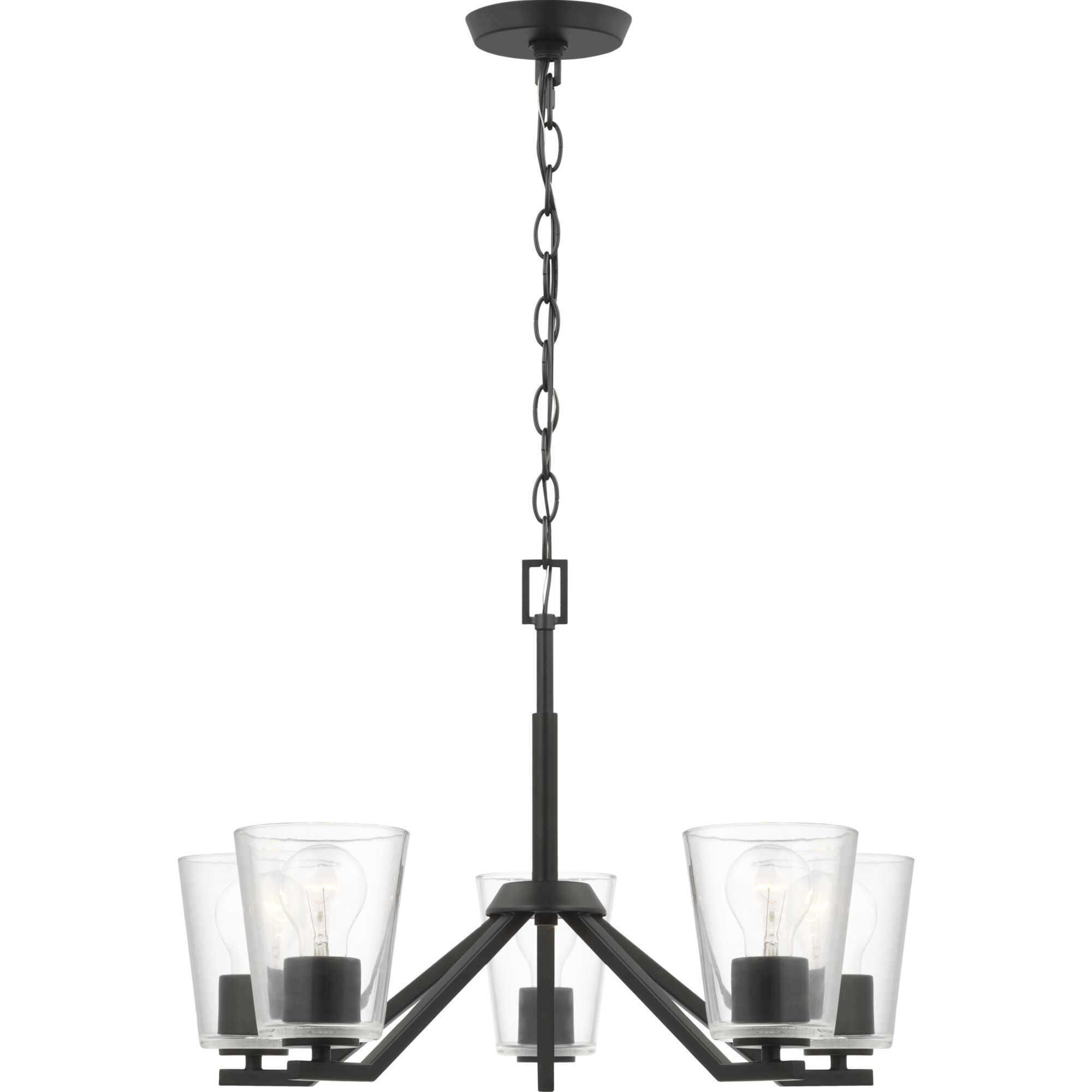 Vertex 5 Light 22.5 inch Matte Black Chandelier Ceiling Light