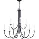 Meadowview 9 Light 36 inch Matte Black Chandelier Ceiling Light