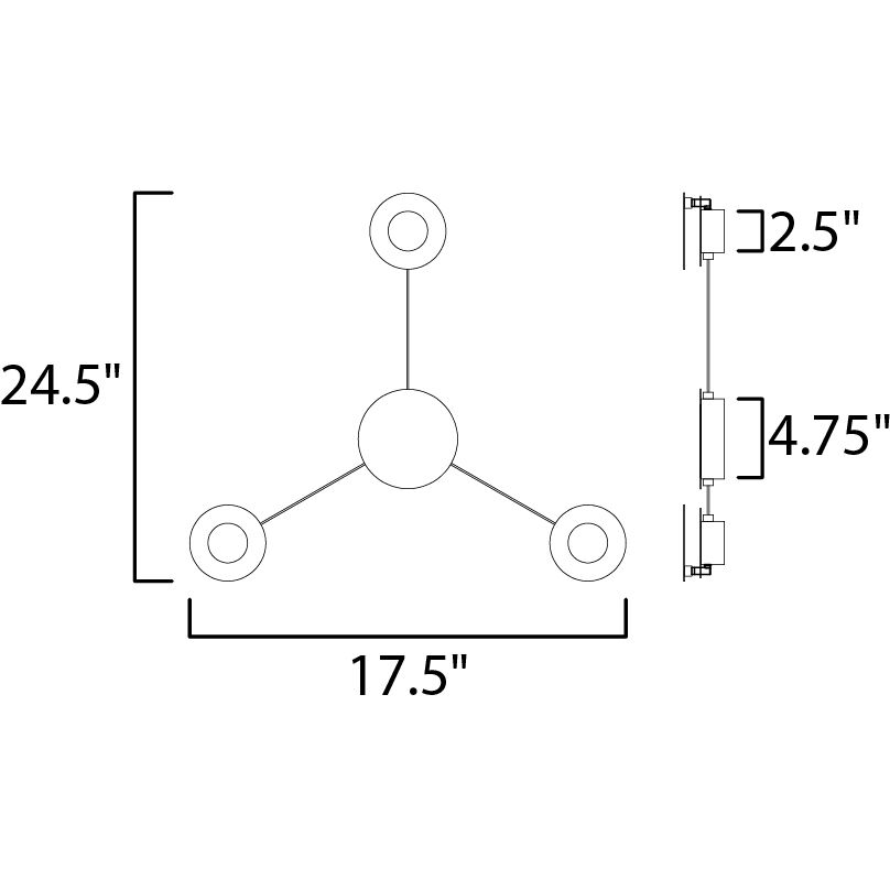 Orbital LED 29 inch Black and White ADA Wall Sconce Wall Light