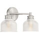 Transitional 2 Light 16 inch Brushed Nickel Bathroom Vanity Light Wall Light