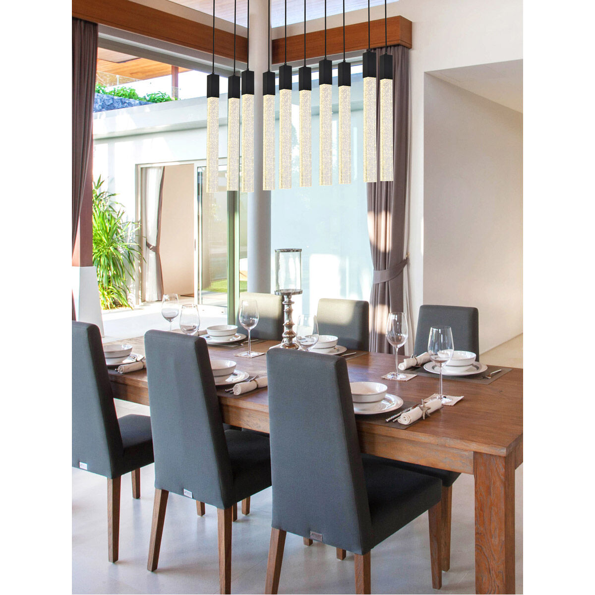 Weston 10 Light 42 inch Black Pendant Ceiling Light