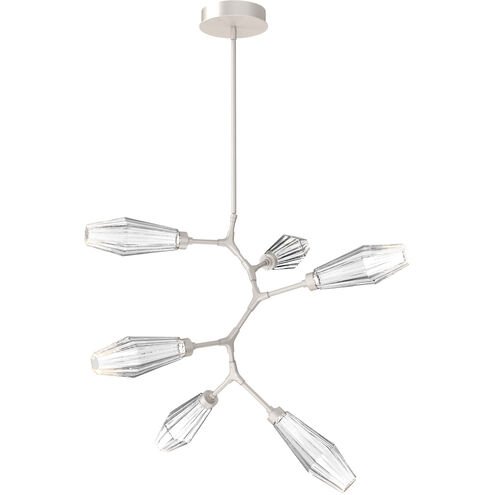 Aalto LED 38.8 inch Beige Silver Chandelier Ceiling Light in Metallic Beige Silver, Optic Rib Clear, 2700K LED, Modern Vine