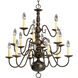 Americana 15 Light 26 inch Antique Bronze Chandelier Ceiling Light