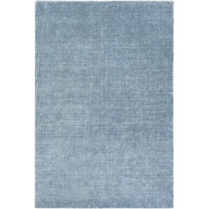 Linen 72 X 48 inch Blue Area Rug, Linen and Viscose