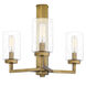 Sunburst 3 Light 15 inch Weathered Brass Pendant Ceiling Light