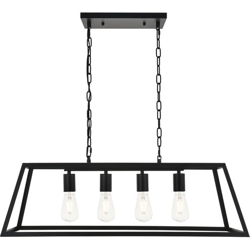 Resolute 4 Light 32 inch Black Pendant Ceiling Light