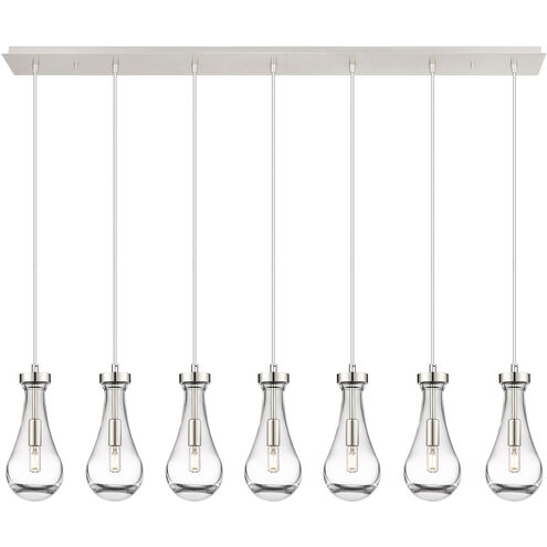 Owego 7 Light 48.88 inch Polished Nickel Linear Pendant Ceiling Light in Clear Glass