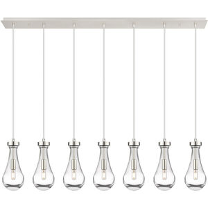 Owego 7 Light 48.88 inch Polished Nickel Linear Pendant Ceiling Light in Clear Glass