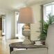 Signature 24 inch 40 watt Distressed Cream Table Lamp Portable Light