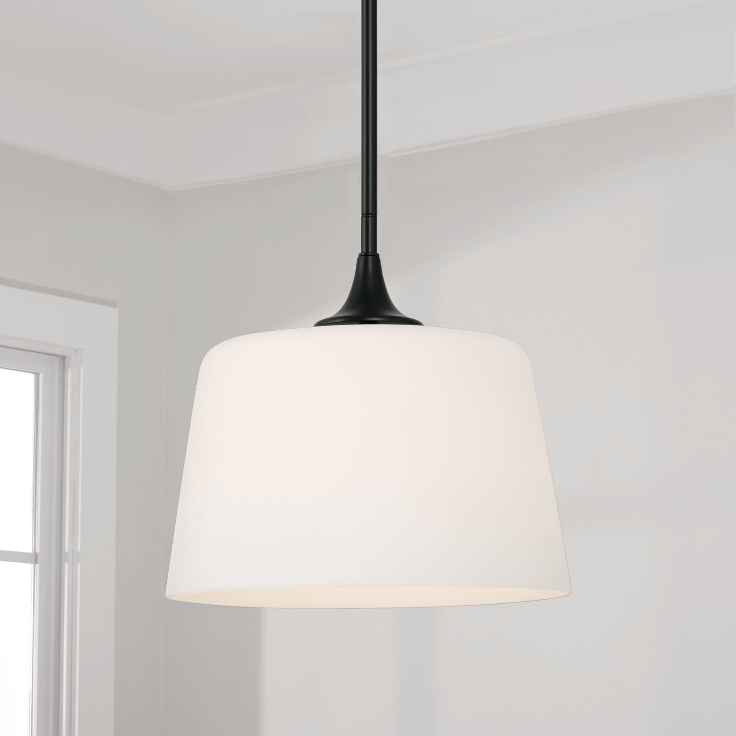 Presley 1 Light 11.75 inch Matte Black Semi-Flush Mount Ceiling Light, Convertible Dual Mount
