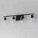 Geode 4 Light 31.25 inch Black Bath Vanity Wall Light
