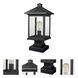 Portland 1 Light 19.5 inch Black Outdoor Pier Mounted Fixture in Clear Beveled Glass, 6.39