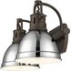 Yep Duncan Vanity Wall Light in Rubbed Bronze, Chrome