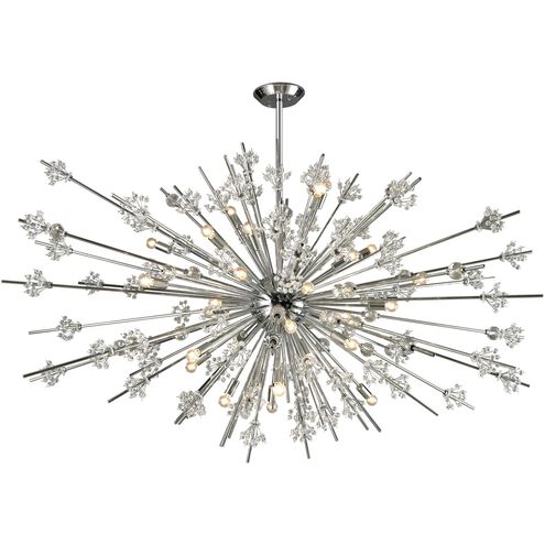 Starburst 31 Light 72 inch Polished Chrome Chandelier Ceiling Light