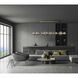 Atomo Linear Chandelier Ceiling Light in Gold, Smoke