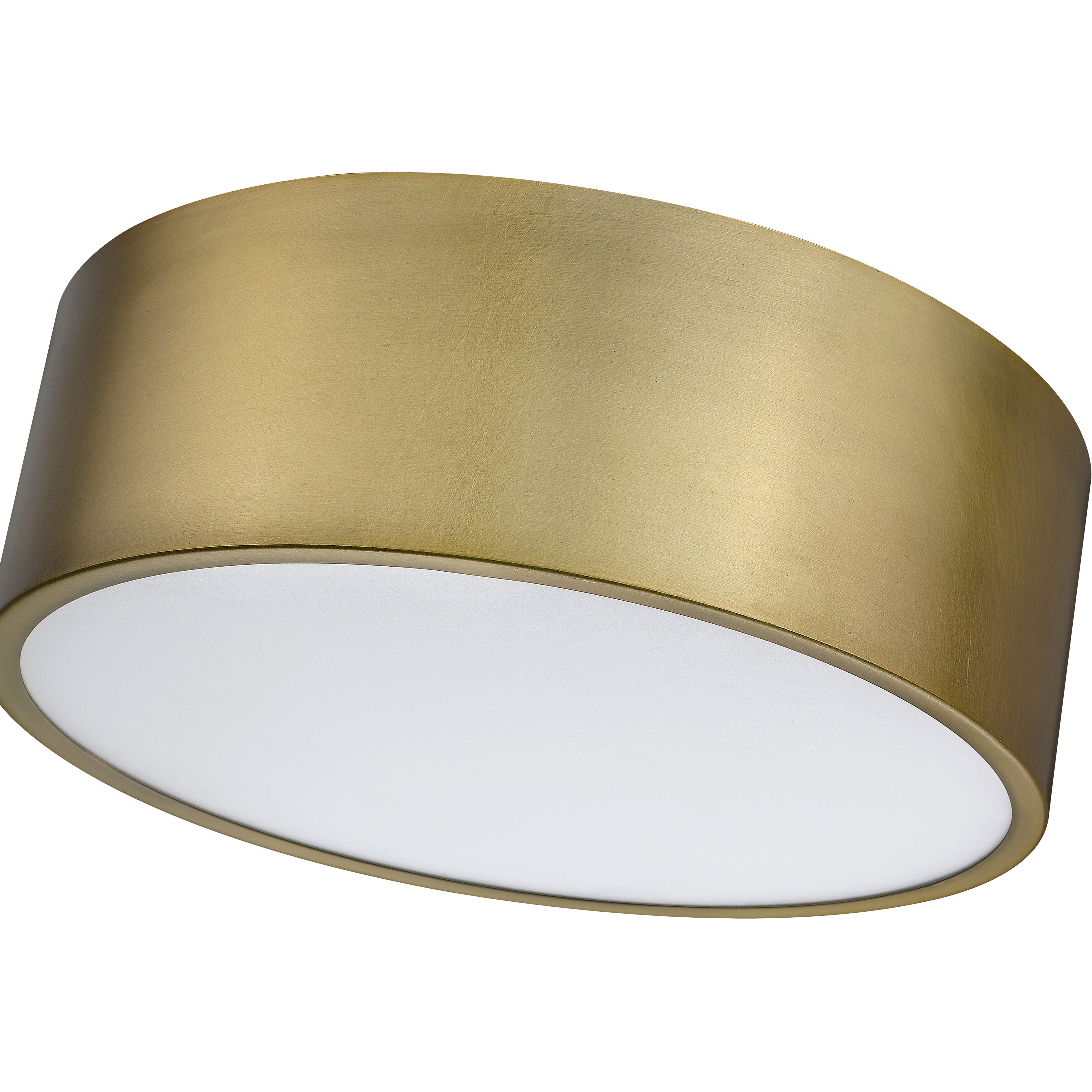 Harley 3 Light 16 inch Rubbed Brass Flush Mount Ceiling Light