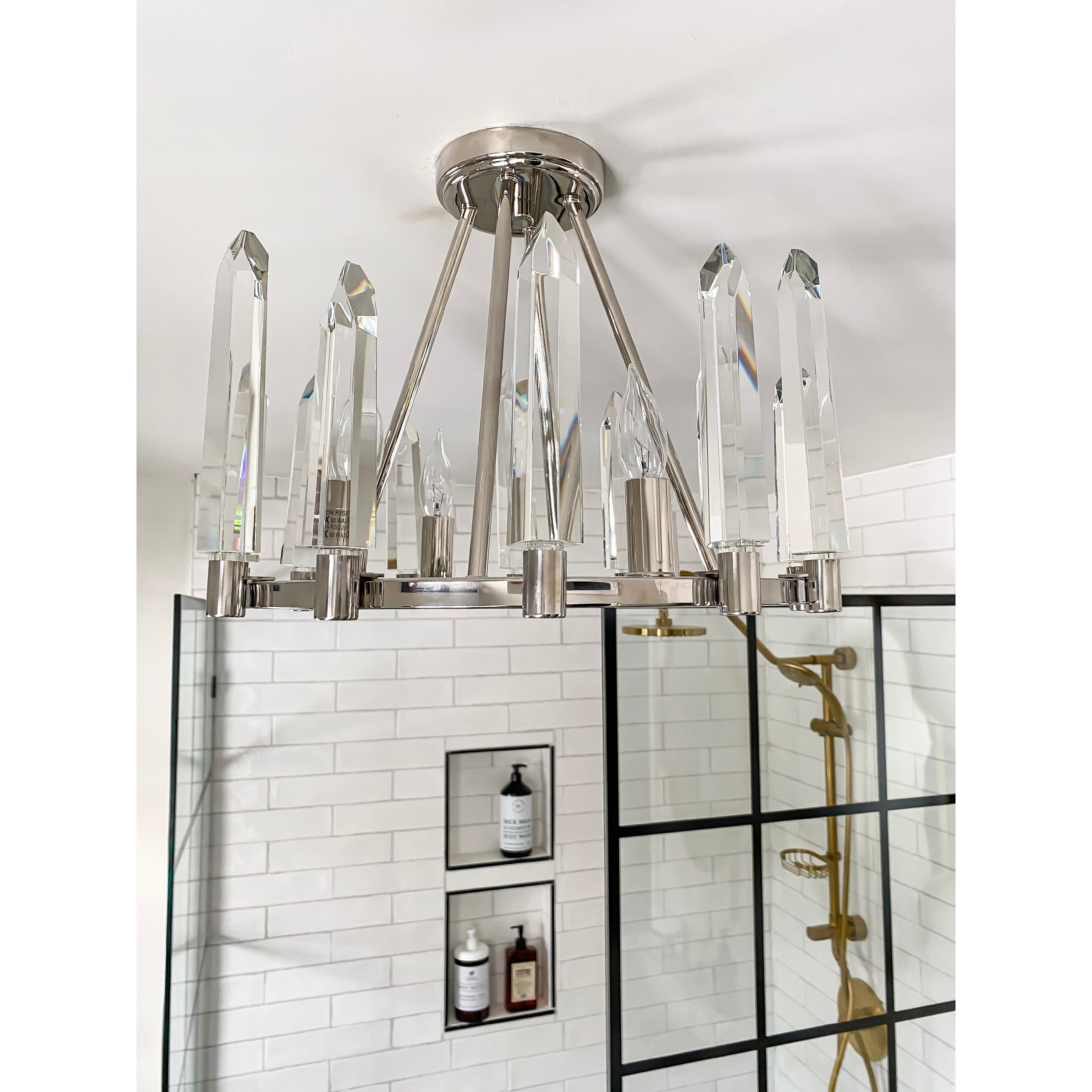 Watson 4 Light 18.25 inch Polished Nickel Semi Flush Ceiling Light