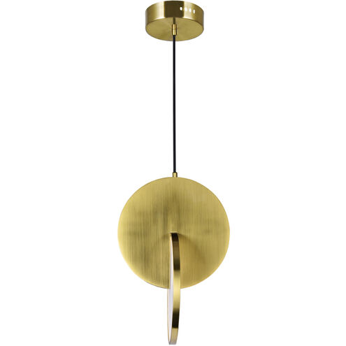 Tranche LED 10 inch Brushed Brass Down Mini Pendant Ceiling Light