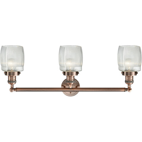 Franklin Restoration Colton LED 32 inch Antique Copper Bath Vanity Light Wall Light, Franklin Restoration