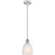 Ballston Brookfield LED 6 inch White and Polished Chrome Pendant Ceiling Light in White Glass, Ballston