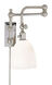 Chapman & Myers Pimlico 1 Light 11 inch Polished Nickel Double Swing Arm Bath Wall Light in White Glass