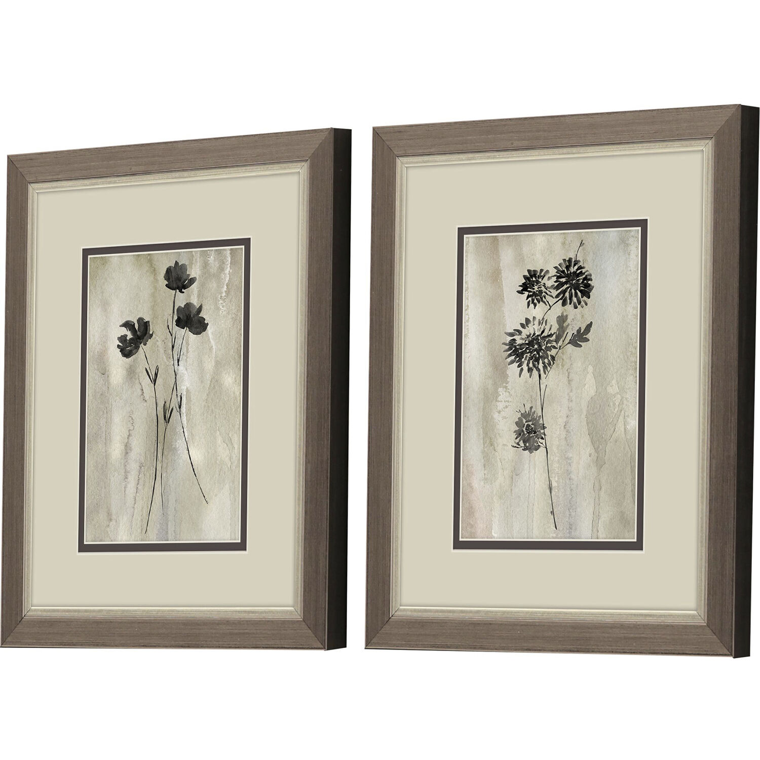 Sumi-e Silhouette Brown and Gray and Neutral Framed Art, Propac
