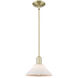Arcadia Orwell 1 Light 8.38 inch Antique Brass Mini Pendant Ceiling Light in Matte White