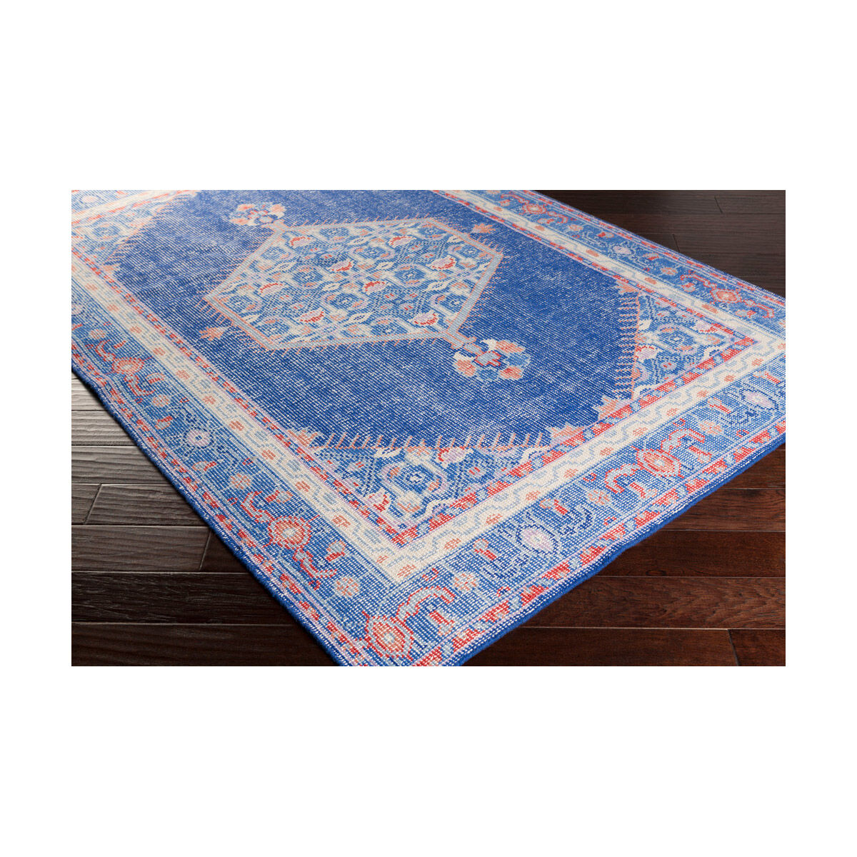 Zahra 132 X 96 inch Dark Blue/Bright Red/Mauve/Camel/Denim/Khaki Rugs, Wool