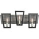 Zag 3 Light 21 inch Black and Grey Bath Vanity Wall Light in Black/Grey Wood