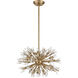 Starburst 15 Light 20 inch Satin Brass Chandelier Ceiling Light