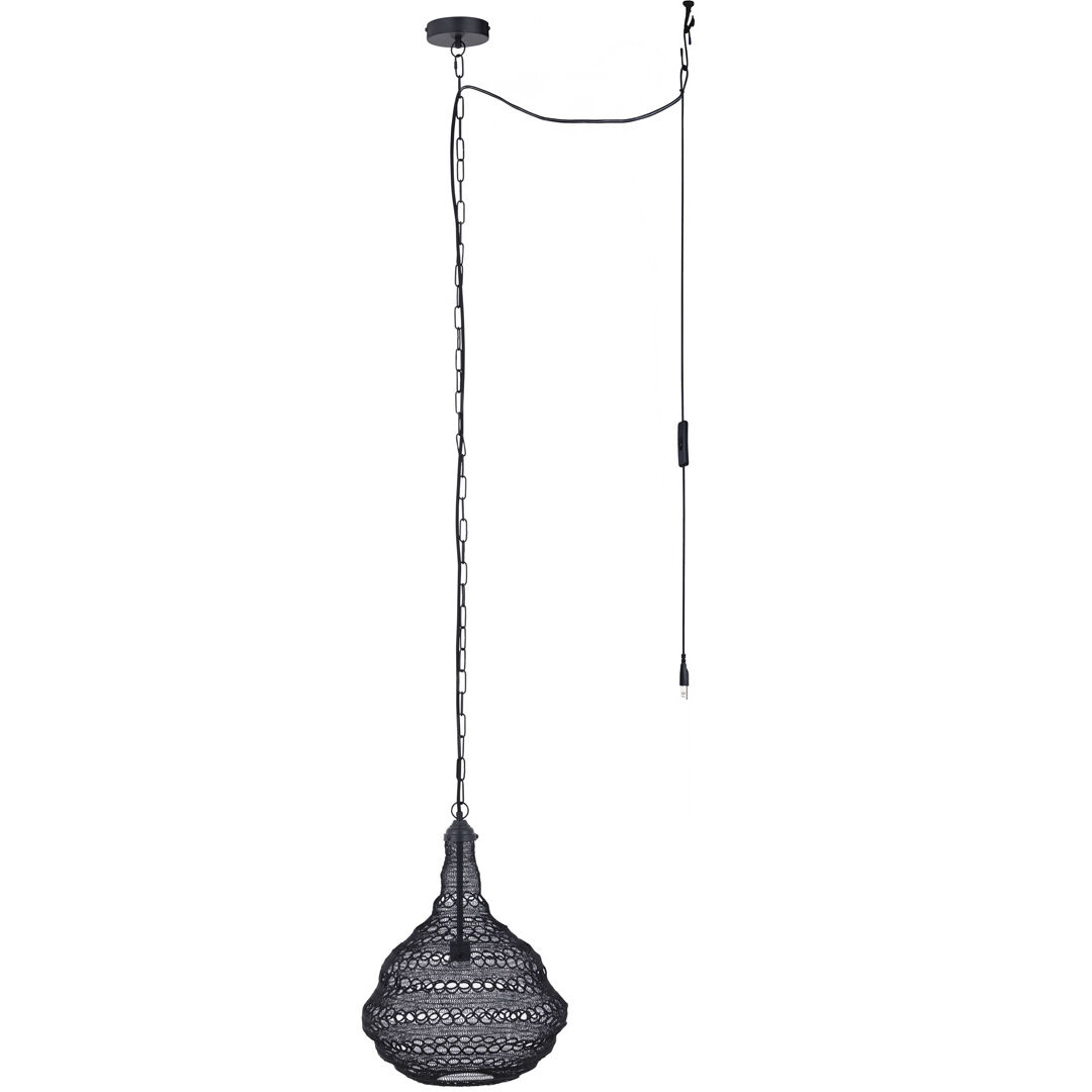 Agra 1 Light 14.5 inch Black Swag Pendant Ceiling Light
