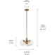 Silvarious 3 Light Champagne Bronze Chandelier/Semi Flush Ceiling Light