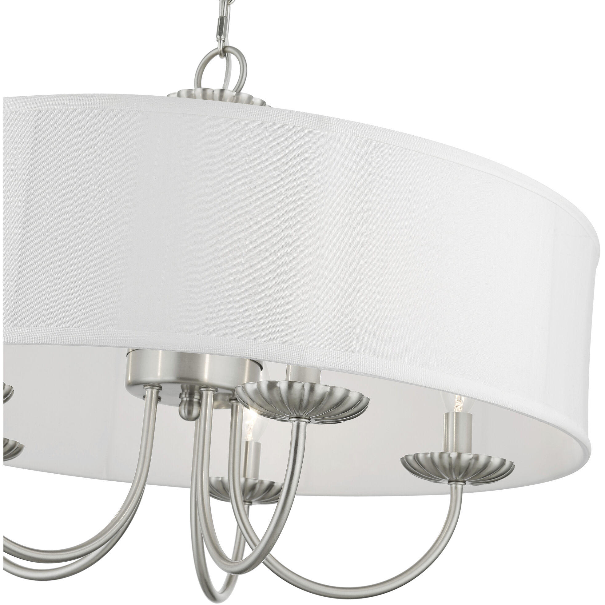 Brookdale 5 Light 23 inch Brushed Nickel Pendant Chandelier Ceiling Light